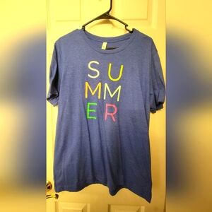 Bella Canvas Blue "Summer" Tee Size Large